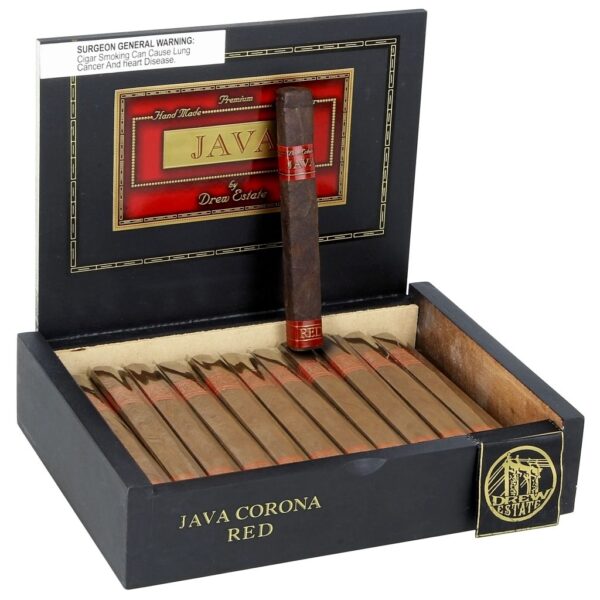 A box of Java Red Corona cigars