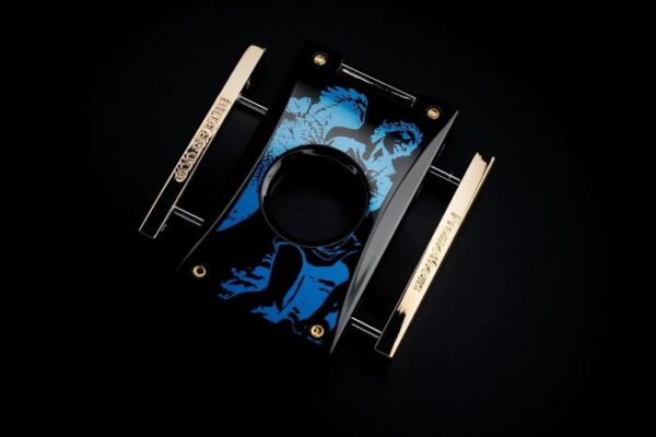 Prometheus God of Fire “Never Back Down” Cutter H - Blue on Black Lacquer - Image 3