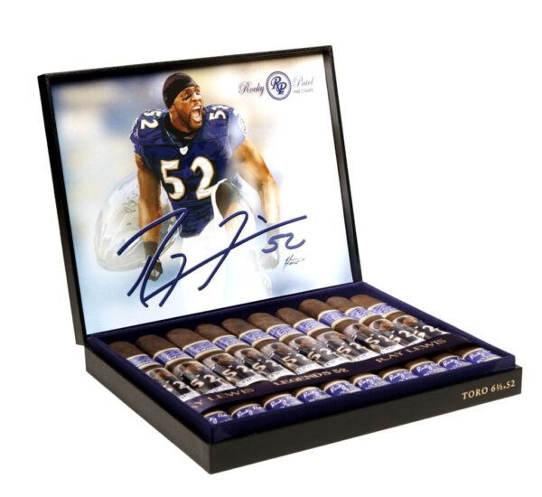 A box of Rocky Patel Legends 52 by Ray Lewis cigars