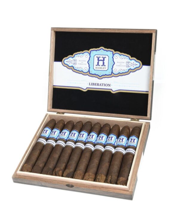 A box of Rocky Patel Liberation by Hamlet Corona Gorda cigars