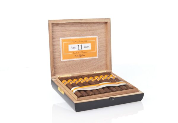 A box of Rocky Patel Vintage 2006 San Andreas Churchill cigars