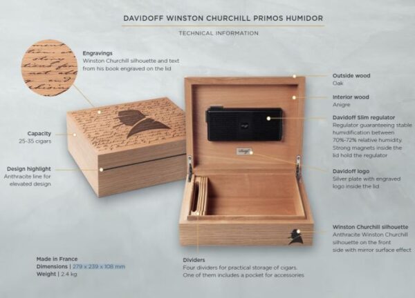 Davidoff Winston Churchill Primos Humidor - Image 2